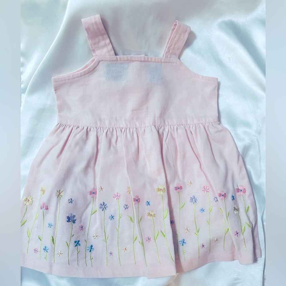 Pink embroidered dress